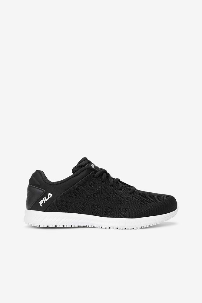 Fila Work Shoes Womens Black Memory Techknit Slip And Water Resistant - Ireland 09537-GYFA